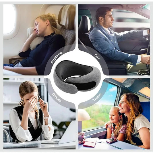 Oreiller de Voyage Ergonomique 360° – Kit Confort Complet (oreiller + Bouchons d'oreilles + Pochette)