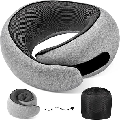 Oreiller de Voyage Ergonomique 360° – Kit Confort Complet (oreiller + Bouchons d'oreilles + Pochette)