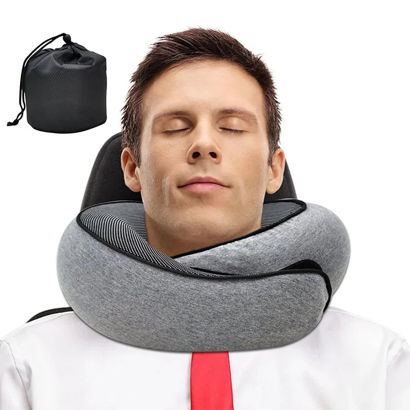 Oreiller de Voyage Ergonomique 360° – Kit Confort Complet (oreiller + Bouchons d'oreilles + Pochette)