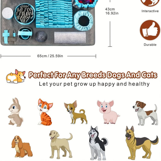 Tapis de Fouille Interactif pour Chien et Chat – Jeu d'Éveil Anti-Ennui